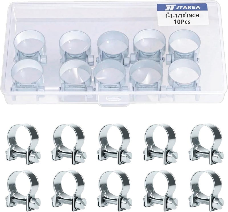 JTAREA 26-28MM Fuel Injection Hose Clamps 1"-1-1/10" Gas Line Clamps Pipe Clamp for Automotive Diesel Petrol Pipes - Image 1